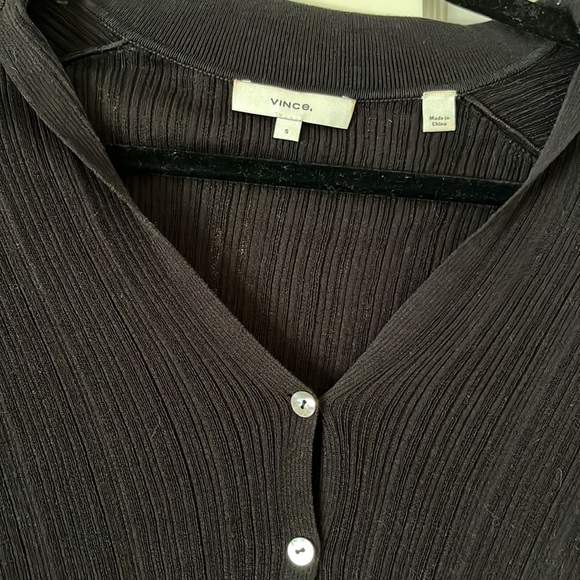 Vince Ribbed Polo Cardigan - Picture 4 of 6